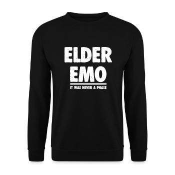 Elder Emo - Perfect Gift for Emo Fans - Unisex Sweatshirt - black - Front - Alina (178cm) & Michal (187cm)