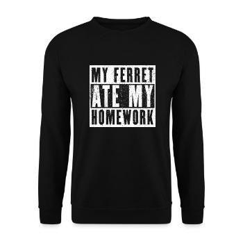 Mon furet a mangé mes devoirs - Cadeau furet - Sweat-shirt Unisexe - noir - Devant - Alina (178cm) & Michal (187cm)