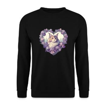 MaineCoon Iris - Unisex Sweatshirt - black - Front - Alina (178cm) & Michal (187cm)