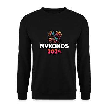 Mykonos 2024 Voyage de vacances coloré - Sweat-shirt Unisexe - noir - Devant - Alina (178cm) & Michal (187cm)
