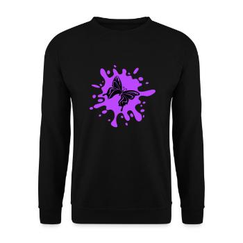 Papillon éclaboussure de couleur - Sweat-shirt Unisexe - noir - Devant - Alina (178cm) & Michal (187cm)