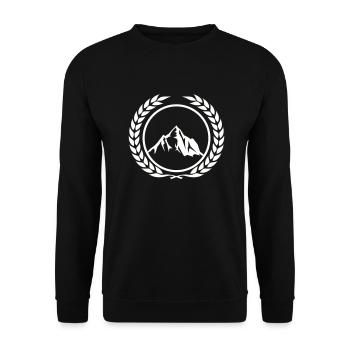 Mountains Wreath - Unisex Sweatshirt - black - Front - Alina (178cm) & Michal (187cm)
