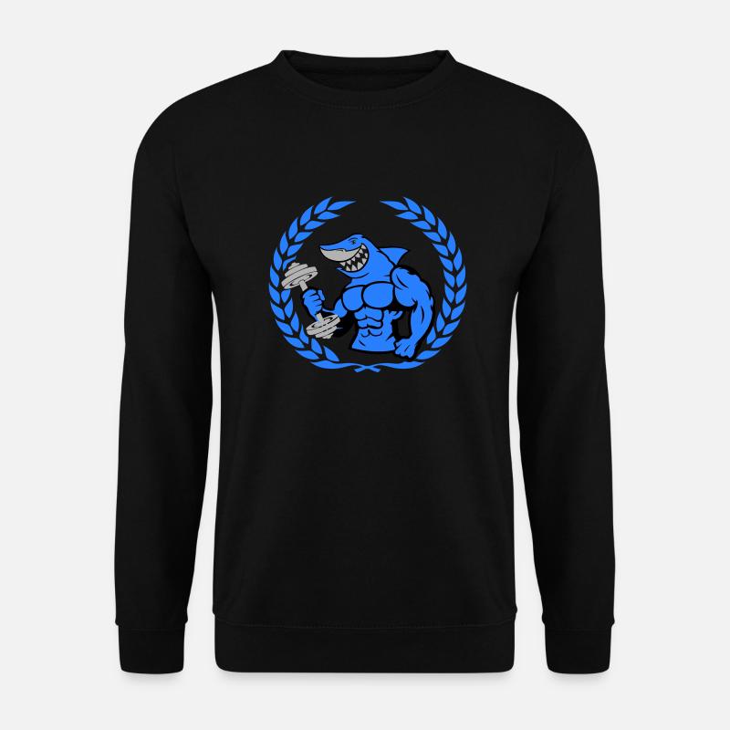shark shark bodybuilding dumbbell - Unisex Sweatshirt - black