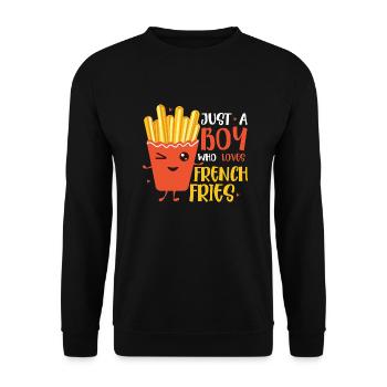 Boy's Fry Fantasy: Living the Crunchy Dream - Unisex Sweatshirt - black - Front - Alina (178cm) & Michal (187cm)