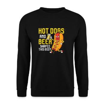 Les hot-dogs et la bière ont façonné ce corps Hot-dogs Foodie - Sweat-shirt Unisexe - noir - Devant - Alina (178cm) & Michal (187cm)