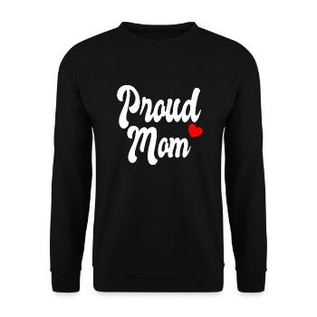 Proud Mom - Unisex Pullover - Schwarz - Vorne - Alina (178cm) & Michal (187cm)