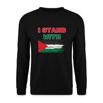 I stand with palestine FREE PALESTINE - Unisex Sweatshirt - black - Front - Alina (178cm) & Michal (187cm)