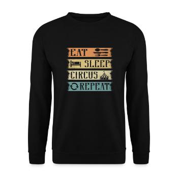 Manger Dormir Cirque Répéter Actes Costume Fête - Sweat-shirt Unisexe - noir - Devant - Alina (178cm) & Michal (187cm)