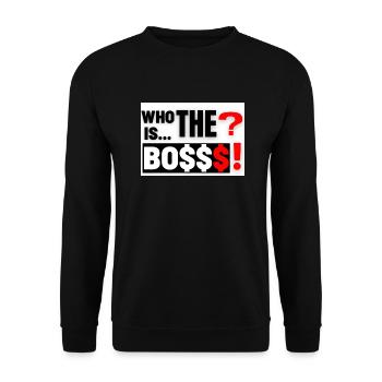 Copie de who is the Bosss - Sweat-shirt Unisexe - noir - Devant - Alina (178cm) & Michal (187cm)