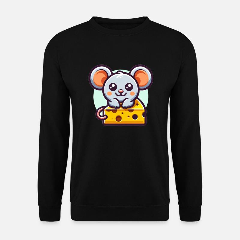 Maus mit Käse - Unisex Pullover - Schwarz