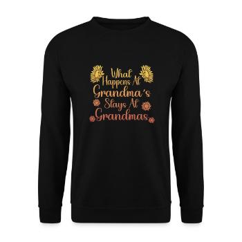 What happens with grandma stays with grandma - Unisex Sweatshirt - black - Front - Alina (178cm) & Michal (187cm)