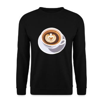 Coffee Frenchpress Cappuccino Latte Art - Unisex Sweatshirt - black - Front - Alina (178cm) & Michal (187cm)