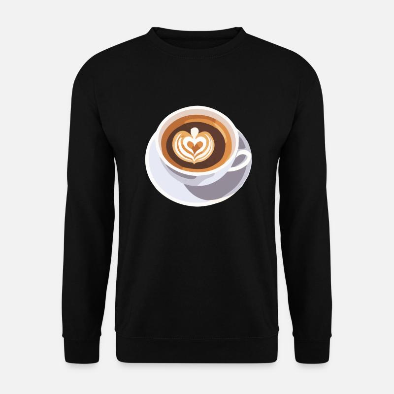 Kaffee Frenchpress Cappuccino Latte Art - Unisex Pullover - Schwarz