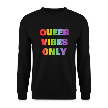 Queer Vibes Seulement arc-en-ciel LGBT Pride - Sweat-shirt Unisexe - noir - Devant - Alina (178cm) & Michal (187cm)