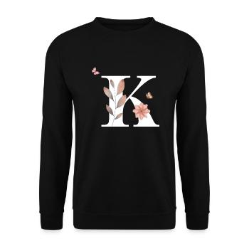 Letter k wildflowers watercolors - Unisex Sweatshirt - black - Front - Alina (178cm) & Michal (187cm)