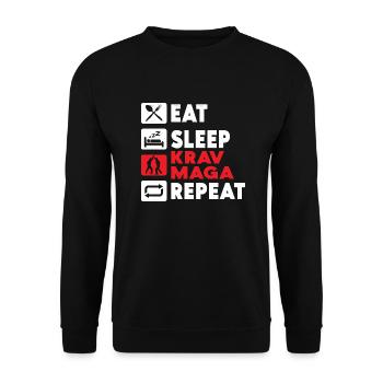 Eat Sleep Krav Maga Repeat Martial Arts Training - Unisex Sweatshirt - black - Front - Alina (178cm) & Michal (187cm)