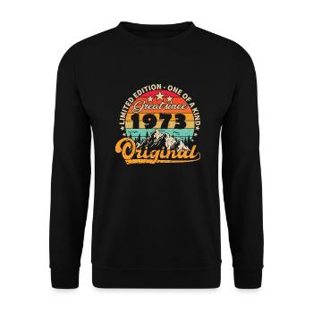 Millésime Né(e) 1973 Cadeau Anniversaire. - Sweat-shirt Unisexe - noir - Devant - Alina (178cm) & Michal (187cm)