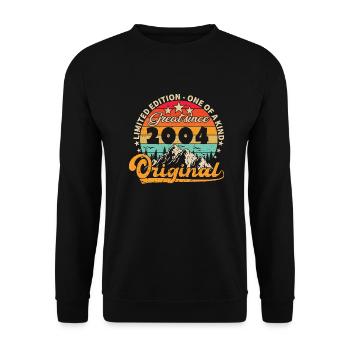 Vintage Born 2004 Geburtstagsgeschenk. - Unisex Pullover - Schwarz - Vorne - Alina (178cm) & Michal (187cm)
