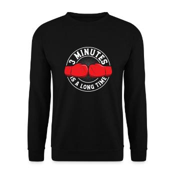 3 minutes, c’est un boxeur de longue date - Sweat-shirt Unisexe - noir - Devant - Alina (178cm) & Michal (187cm)