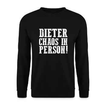 First name Dieter - Unisex Sweatshirt - black - Front - Alina (178cm) & Michal (187cm)
