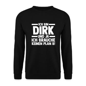 Prénom Dirk - Sweat-shirt Unisexe - noir - Devant - Alina (178cm) & Michal (187cm)