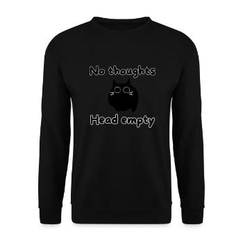 Black Cat Shirt No toughts, Head Empty - Sweat-shirt Unisexe - noir - Devant - Alina (178cm) & Michal (187cm)