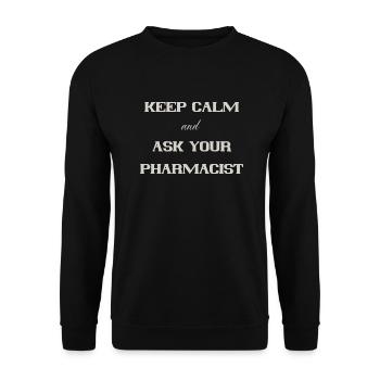 Restez calme - Sweat-shirt Unisexe - noir - Devant - Alina (178cm) & Michal (187cm)