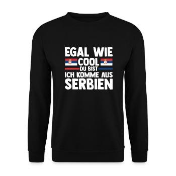 Serbe Serbe Serbie - Sweat-shirt Unisexe - noir - Devant - Alina (178cm) & Michal (187cm)