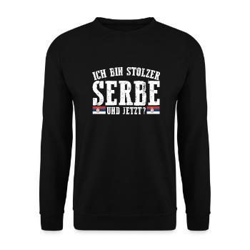 Serbe Serbe Serbie - Sweat-shirt Unisexe - noir - Devant - Alina (178cm) & Michal (187cm)