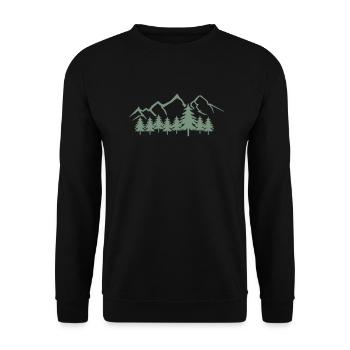 mountains 01 - Unisex Pullover - Schwarz - Vorne - Alina (178cm) & Michal (187cm)
