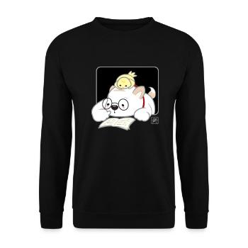 Dog Korean - Japanese Style 07 - Unisex Sweatshirt - black - Front - Alina (178cm) & Michal (187cm)