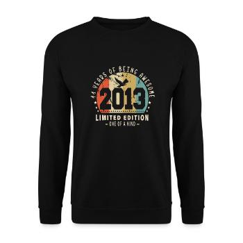 Original Geboren im Jahr 2013 Authentisches Geschenk 2013 Bursdag - Unisex Pullover - Schwarz - Vorne - Alina (178cm) & Michal (187cm)