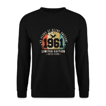 Original Jahrgang 1961 Authentisches Geschenk 1961 Bursdag - Unisex Pullover - Schwarz - Vorne - Alina (178cm) & Michal (187cm)