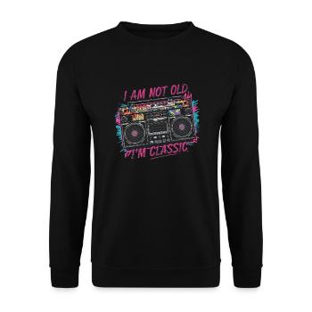 Ain't No School Like the Old School für 80s Fans - Unisex Pullover - Schwarz - Vorne - Alina (178cm) & Michal (187cm)
