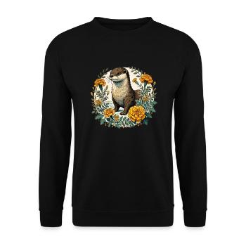 Loutre souci - Sweat-shirt Unisexe - noir - Devant - Alina (178cm) & Michal (187cm)