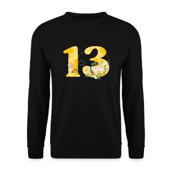 13th Anniversary Bee - Unisex Sweatshirt - black - Front - Alina (178cm) & Michal (187cm)