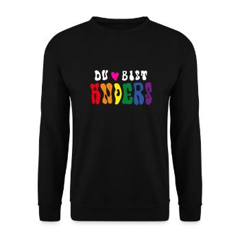 YOU ARE DIFFERENT (Rainbow Flag / LGBTQ) - Unisex Sweatshirt - black - Front - Alina (178cm) & Michal (187cm)