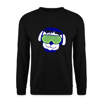 Cool Mignon DJ Chien Animal de compagnie Chiot Musique de fête - Sweat-shirt Unisexe - noir - Devant - Alina (178cm) & Michal (187cm)