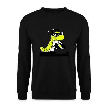 DJ Caterpillar Table de mixage de disques Soirée Musique de club - Sweat-shirt Unisexe - noir - Devant - Alina (178cm) & Michal (187cm)