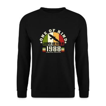 Legend Born 1988 Birthday 36 Years - Unisex Sweatshirt - black - Front - Alina (178cm) & Michal (187cm)
