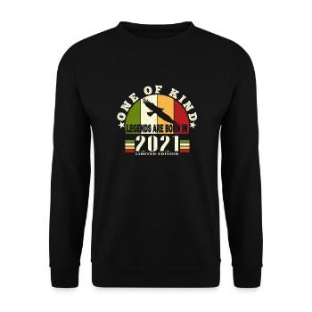 Legend Born2021 anniversaire 3 ans - Sweat-shirt Unisexe - noir - Devant - Alina (178cm) & Michal (187cm)