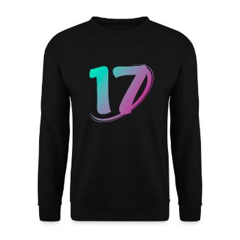 Nummer 17 mehrfarbig - Unisex Pullover - Schwarz - Vorne - Alina (178cm) & Michal (187cm)