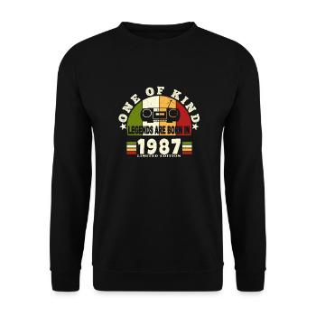 1987 Naissance de légende 1987 né en 1987 annivers - Sweat-shirt Unisexe - noir - Devant - Alina (178cm) & Michal (187cm)
