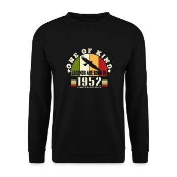 Legend Born 1952 Birthday 72 Years - Unisex Sweatshirt - black - Front - Alina (178cm) & Michal (187cm)
