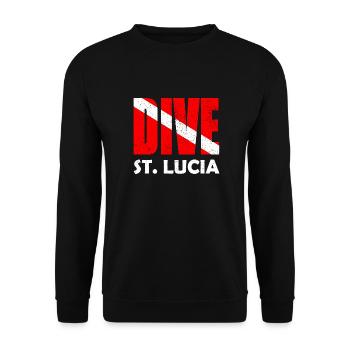 Dive St. Lucia - Diver Down Flag Scuba Diving - Unisex Sweatshirt - black - Front - Alina (178cm) & Michal (187cm)