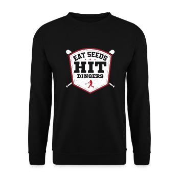 Eat Seeds Hit Dingers Sport Fan Baseball - Unisex Sweatshirt - black - Front - Alina (178cm) & Michal (187cm)