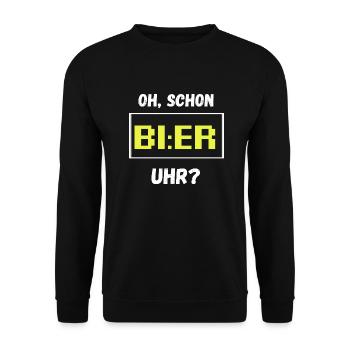 Bier Uhr - Unisex Pullover - Schwarz - Vorne - Alina (178cm) & Michal (187cm)
