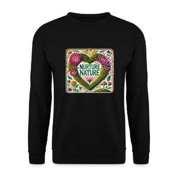 Pflegen Sie die Natur - Unisex Pullover - Schwarz - Vorne - Alina (178cm) & Michal (187cm)