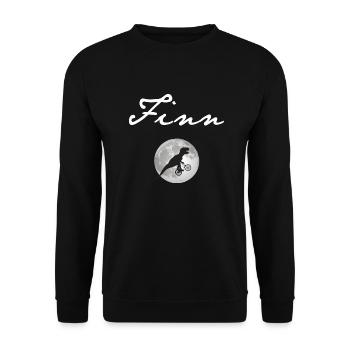 FINN - Beau prénom de garçon avec dinosaure - Sweat-shirt Unisexe - noir - Devant - Alina (178cm) & Michal (187cm)