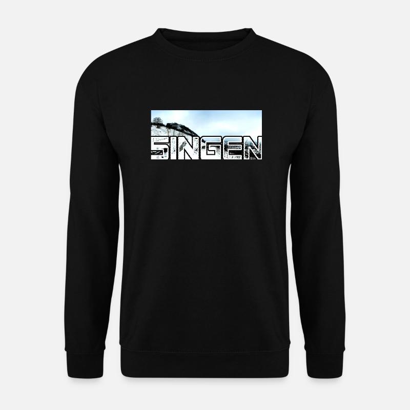 Singen Schnee überlappend modern Januar - Unisex Pullover - Schwarz